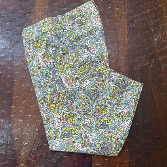 Ann Taylor Carnegie Crop Capris in Multicolor Paisley Pattern - Picture 6 of 13